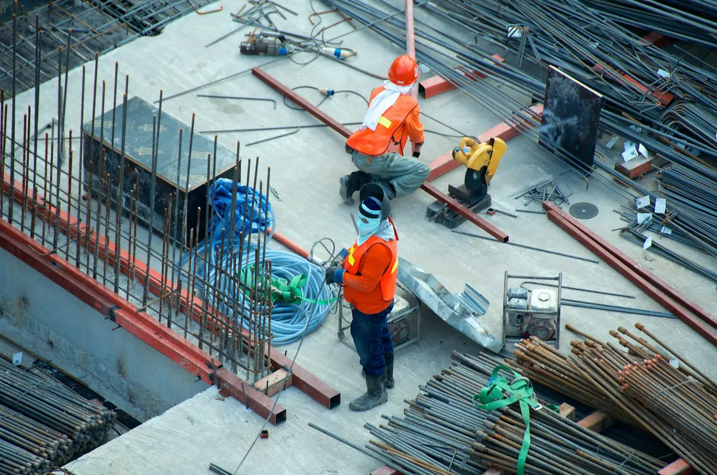 Construction site with workers